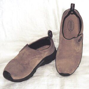 Merrell Jungle Moc Shoes Taupe Suede Slip On